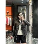 Moncler Lans SS26 Women's Stand-Collar Short Quilted Down Jacket - Black