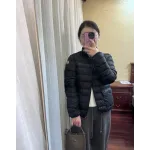 Moncler Lans SS26 Women's Stand-Collar Short Quilted Down Jacket - Black