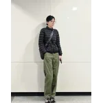 Moncler Lans SS26 Women's Stand-Collar Short Quilted Down Jacket - Black