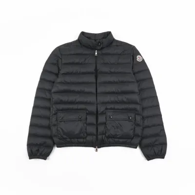 Moncler Lans SS26 Women's Stand-Collar Short Quilted Down Jacket - Black