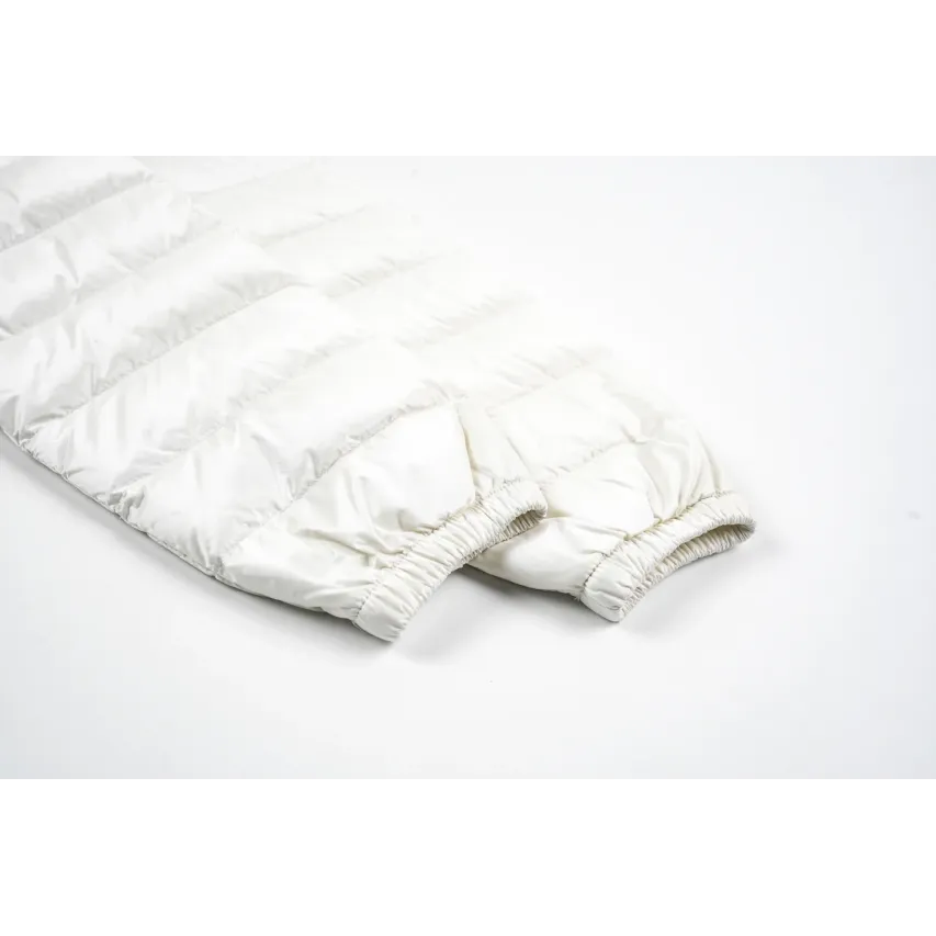 Moncler Lans SS26 Women's Stand-Collar Short Quilted Down Jacket - Ivory