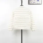 Moncler Lans SS26 Women's Stand-Collar Short Quilted Down Jacket - Ivory