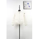 Moncler Lans SS26 Women's Stand-Collar Short Quilted Down Jacket - Ivory