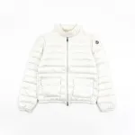 Moncler Lans SS26 Women's Stand-Collar Short Quilted Down Jacket - Ivory