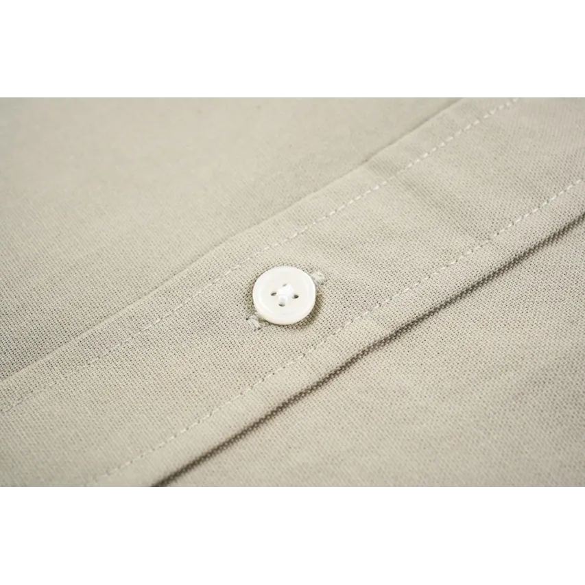 AMI Oxford Cotton Long-Sleeve Shirt - Khaki