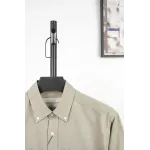 AMI Oxford Cotton Long-Sleeve Shirt - Khaki