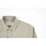 AMI Oxford Cotton Long-Sleeve Shirt - Khaki