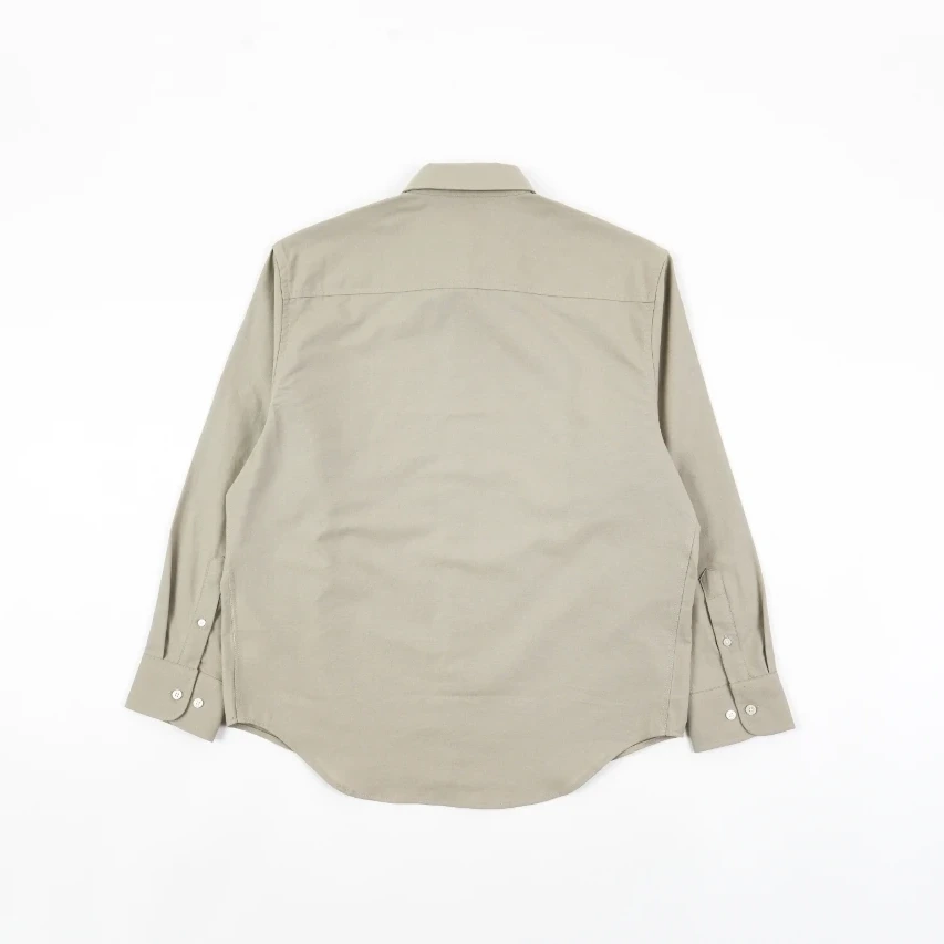 AMI Oxford Cotton Long-Sleeve Shirt - Khaki