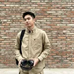 AMI Oxford Cotton Long-Sleeve Shirt - Khaki