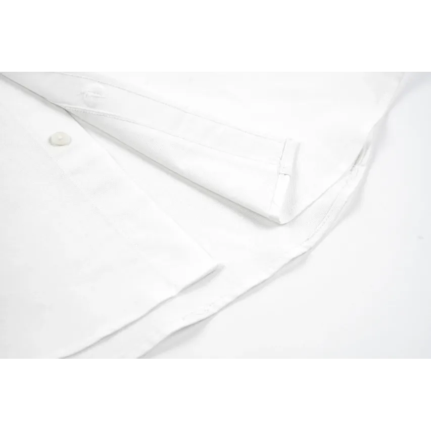 AMI Oxford Cotton Long-Sleeve Shirt - White