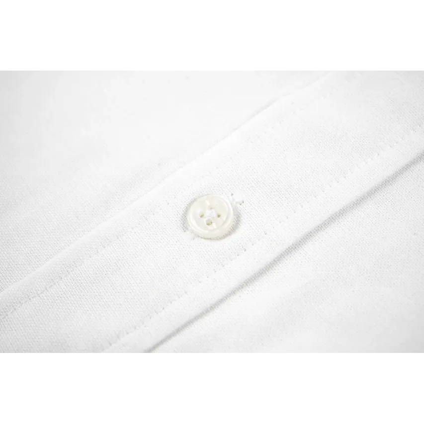 AMI Oxford Cotton Long-Sleeve Shirt - White