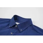 AMI Oxford Cotton Long-Sleeve Shirt - Navy