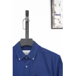 AMI Oxford Cotton Long-Sleeve Shirt - Navy
