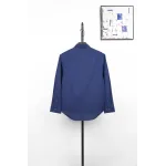 AMI Oxford Cotton Long-Sleeve Shirt - Navy