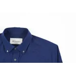 AMI Oxford Cotton Long-Sleeve Shirt - Navy