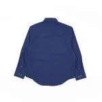 AMI Oxford Cotton Long-Sleeve Shirt - Navy