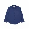 AMI Oxford Cotton Long-Sleeve Shirt - Navy