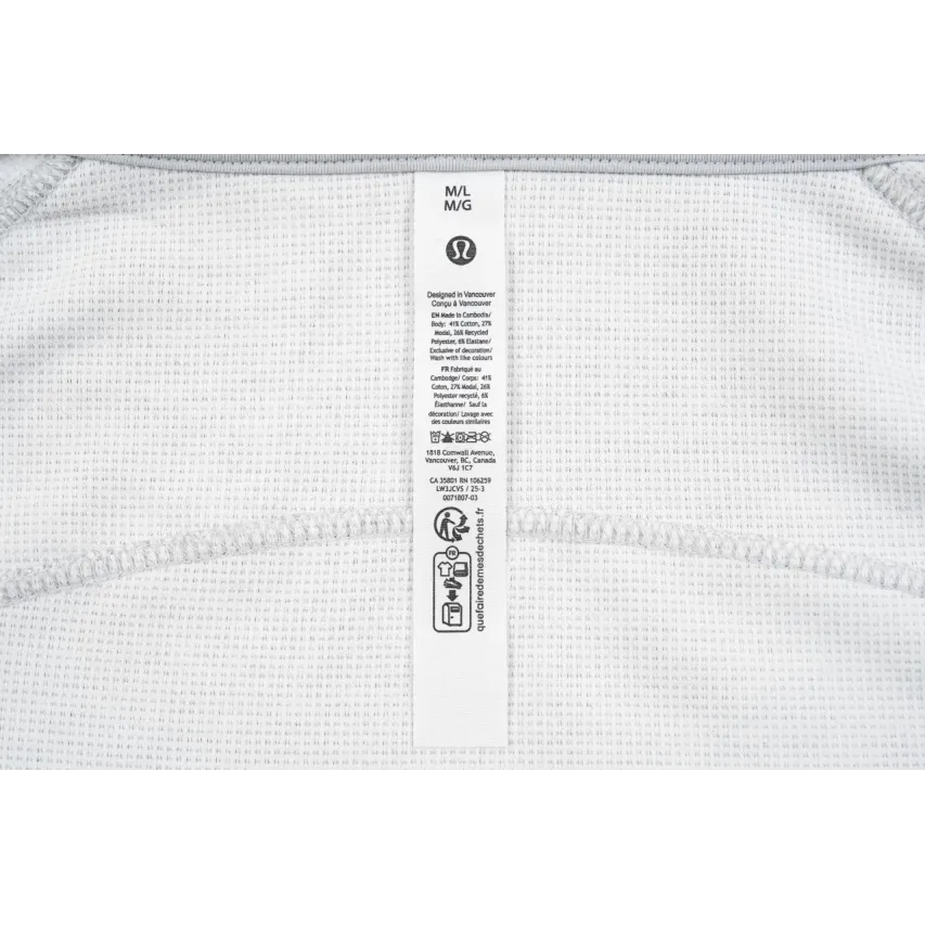 lululemon Waffle Hooded Jacket - Very Light Grey