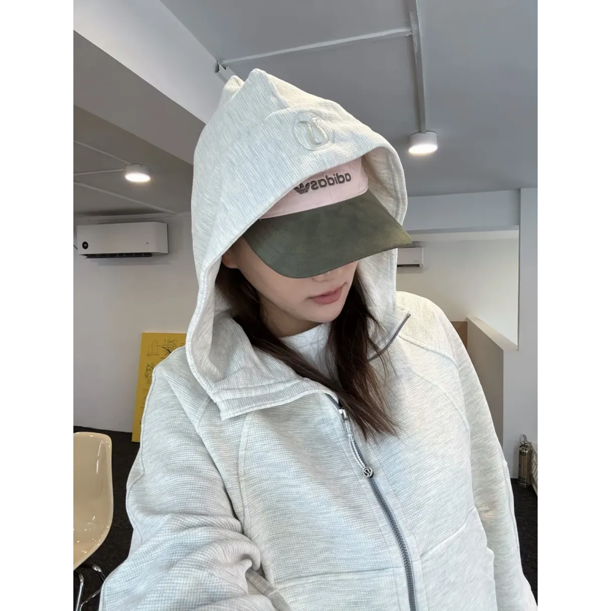 lululemon Waffle Hooded Jacket - Very Light Grey