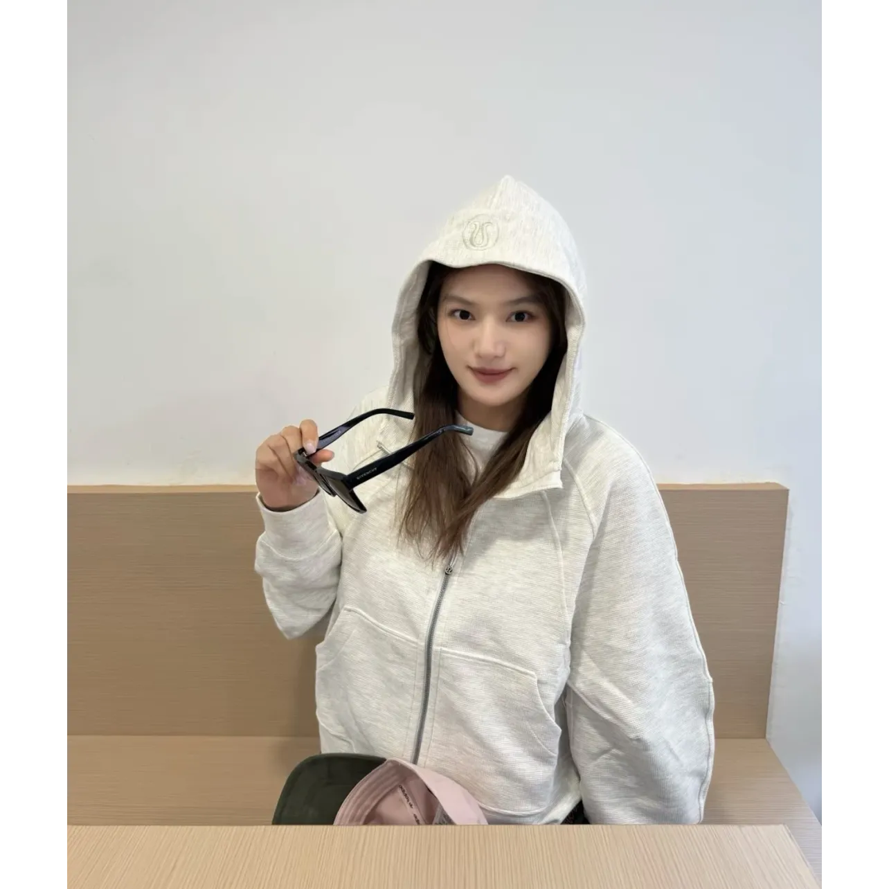 lululemon Waffle Hooded Jacket - Very Light Grey