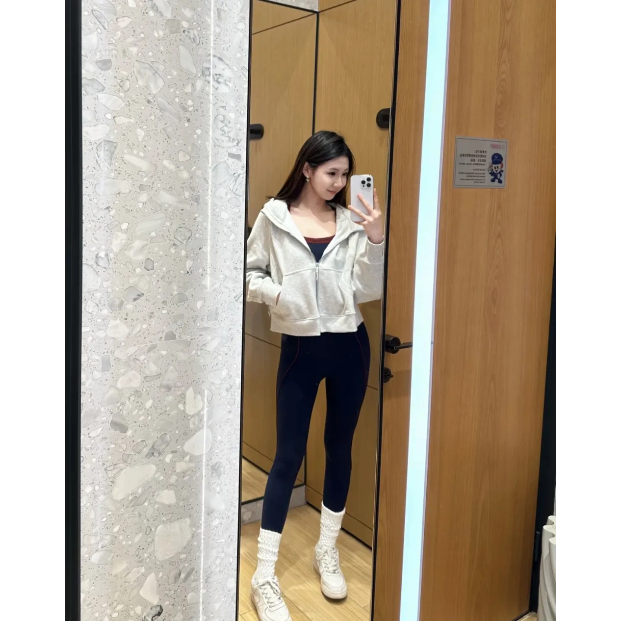 lululemon Waffle Hooded Jacket - Very Light Grey