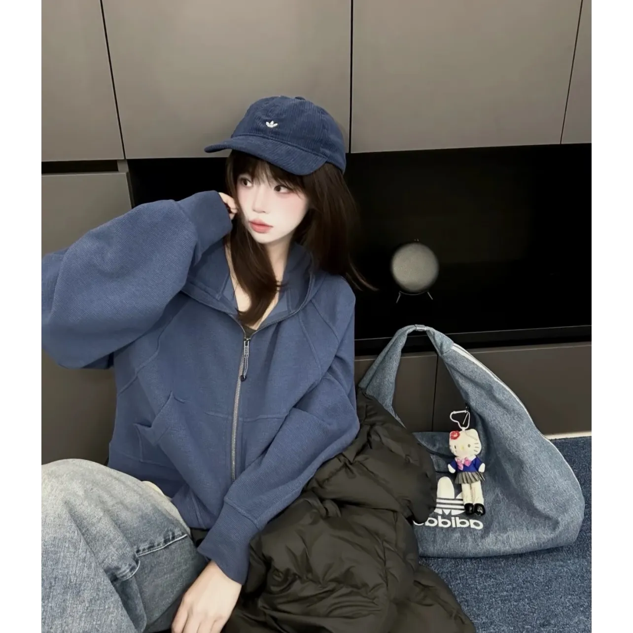 lululemon Waffle Hooded Jacket - Twill Blue