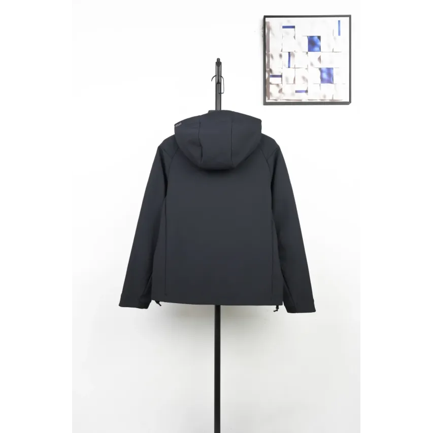 Kolon Men's Fleece-Lined Hooded Softshell Jacket - Black