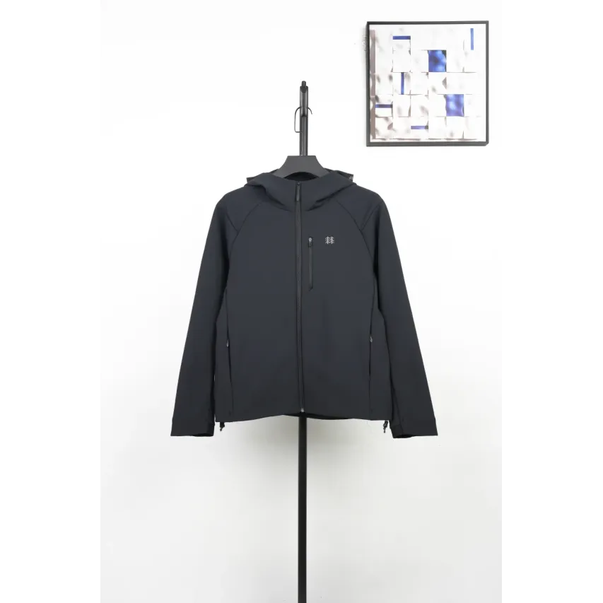 Kolon Men's Fleece-Lined Hooded Softshell Jacket - Black