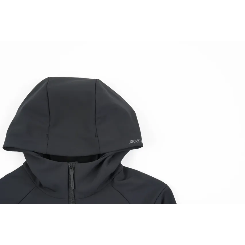 Kolon Men's Fleece-Lined Hooded Softshell Jacket - Black