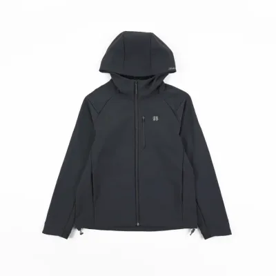Kolon Men's Fleece-Lined Hooded Softshell Jacket - Black