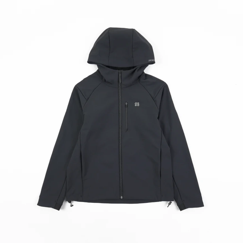 Kolon Men's Fleece-Lined Hooded Softshell Jacket - Black