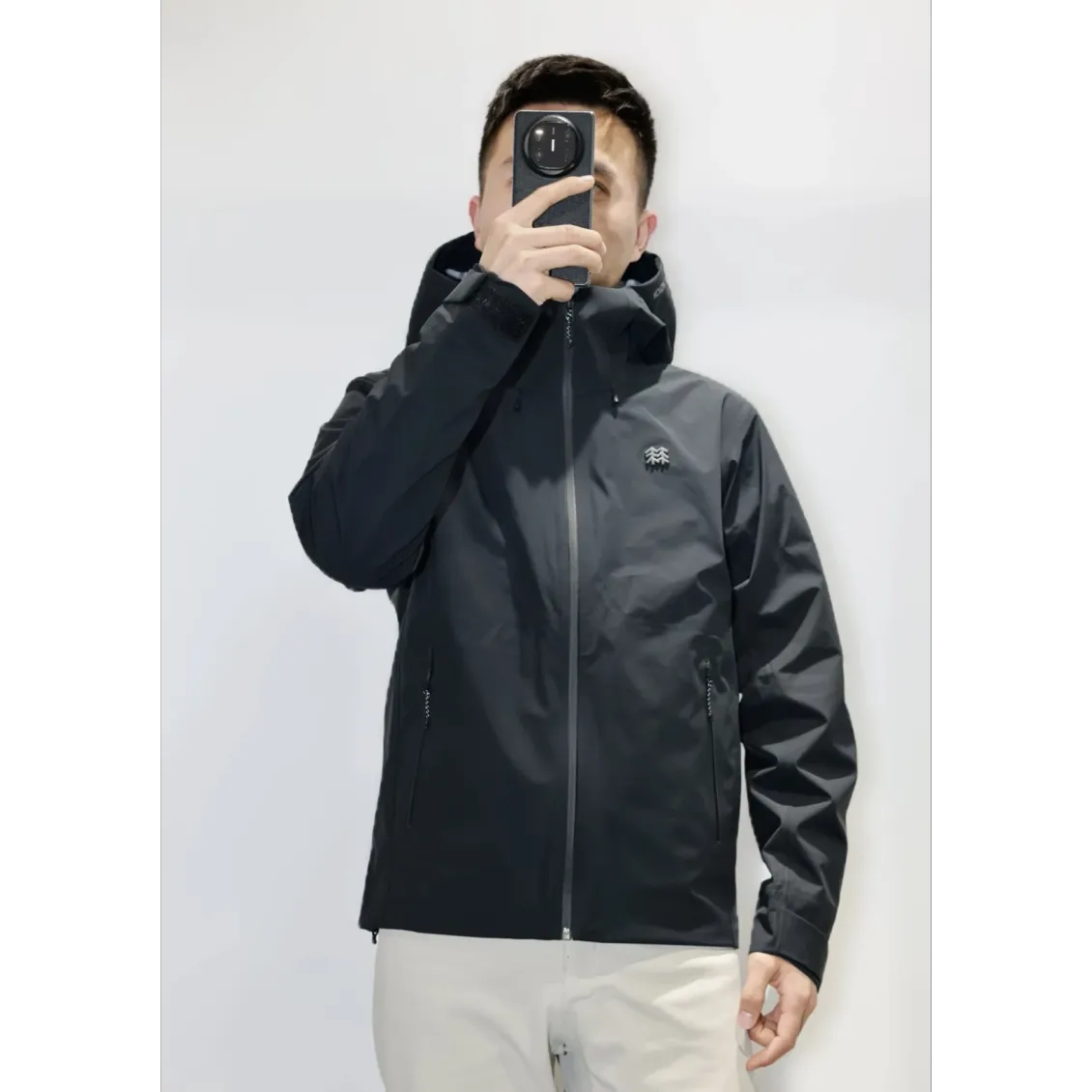 Kolon Men's Fleece-Lined Hooded Softshell Jacket - Black