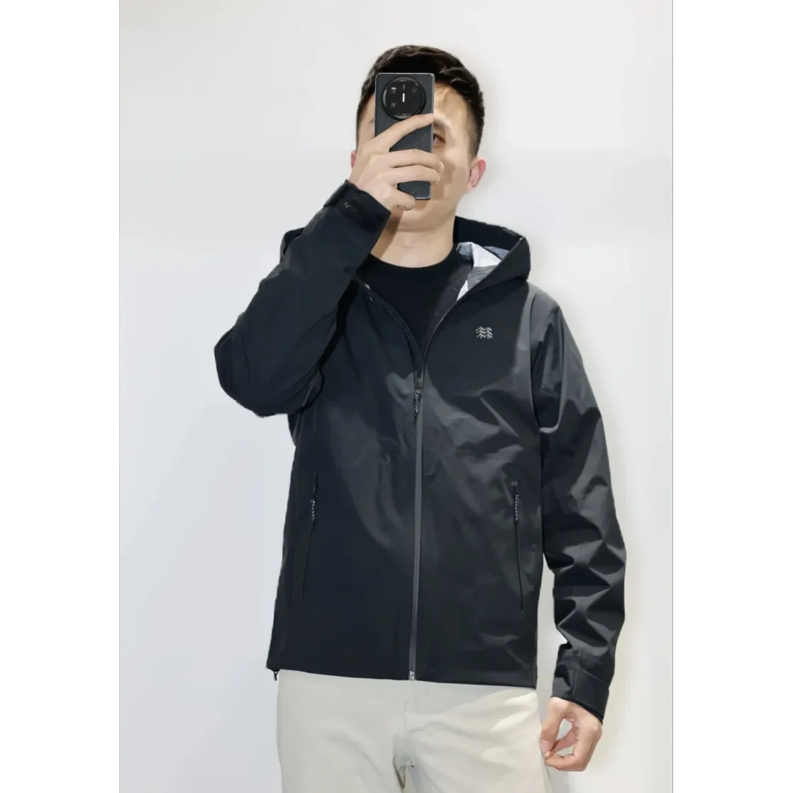 Kolon Men's Fleece-Lined Hooded Softshell Jacket - Black