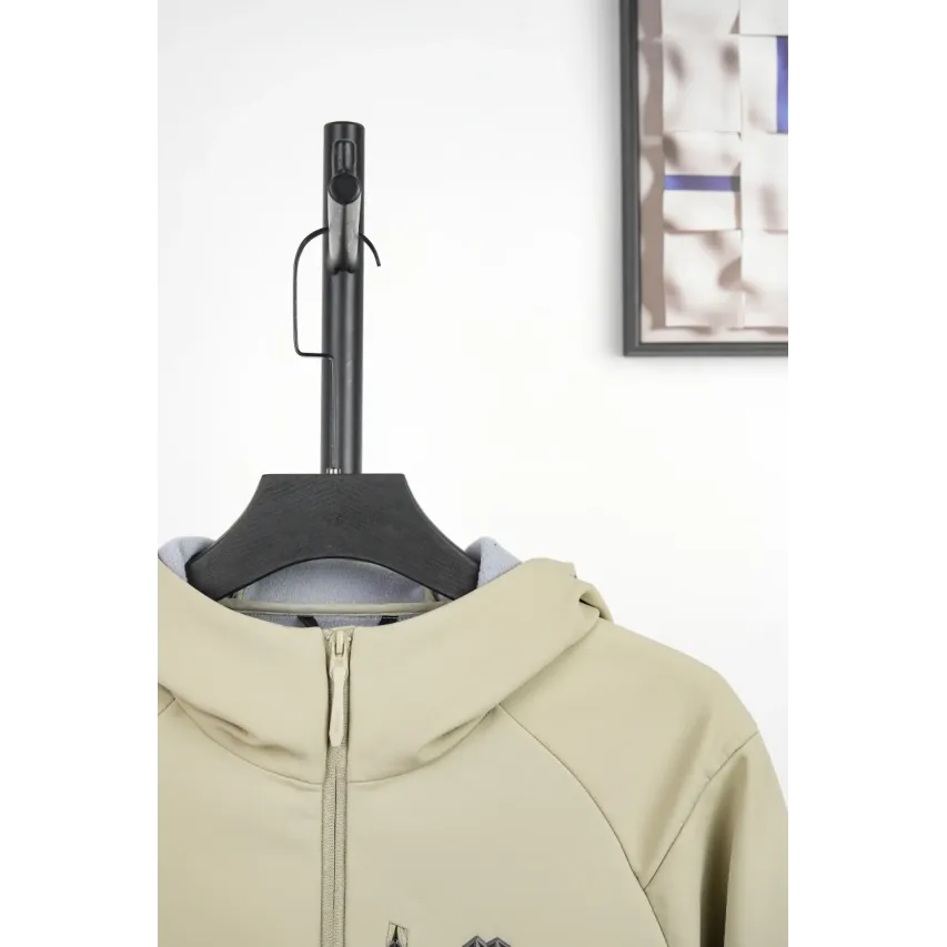Kolon Men's Fleece-Lined Hooded Softshell Jacket - Dark Beige