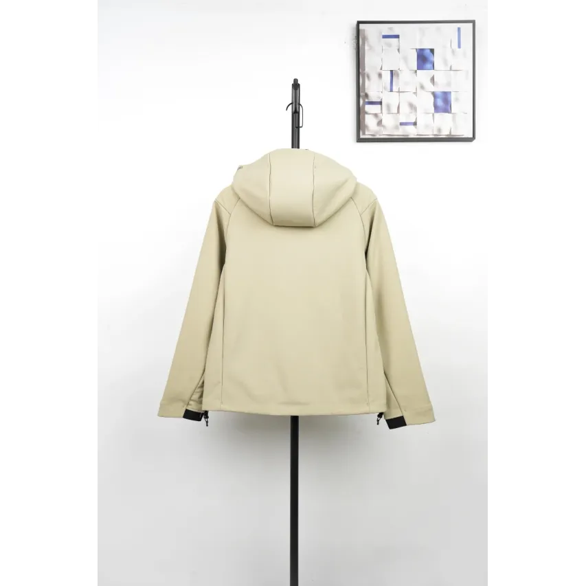 Kolon Men's Fleece-Lined Hooded Softshell Jacket - Dark Beige