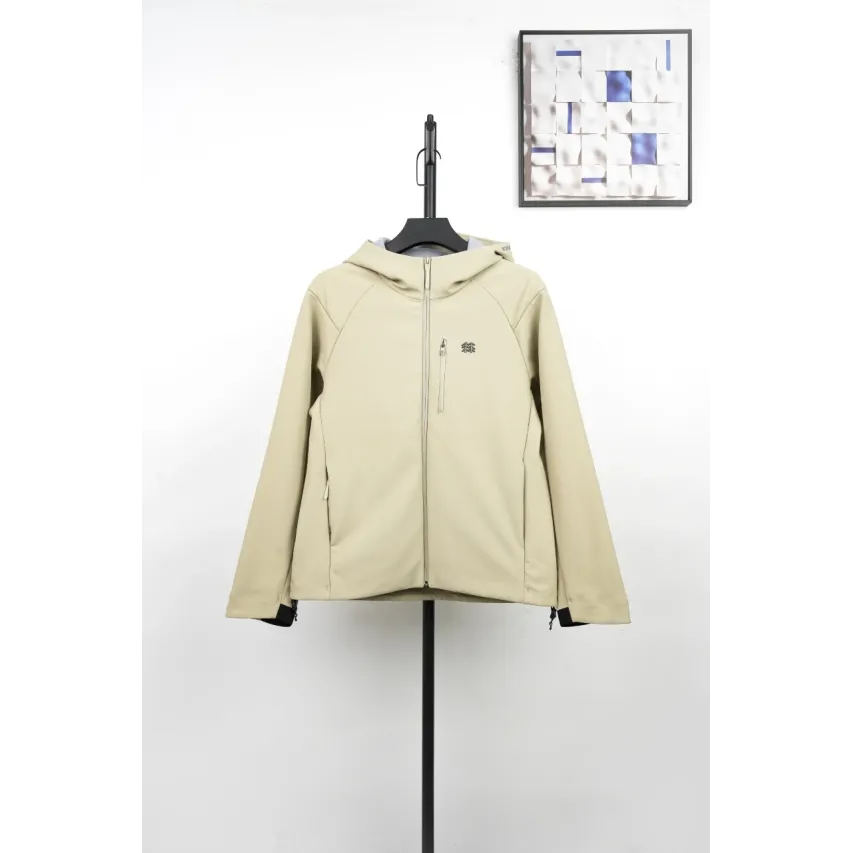 Kolon Men's Fleece-Lined Hooded Softshell Jacket - Dark Beige