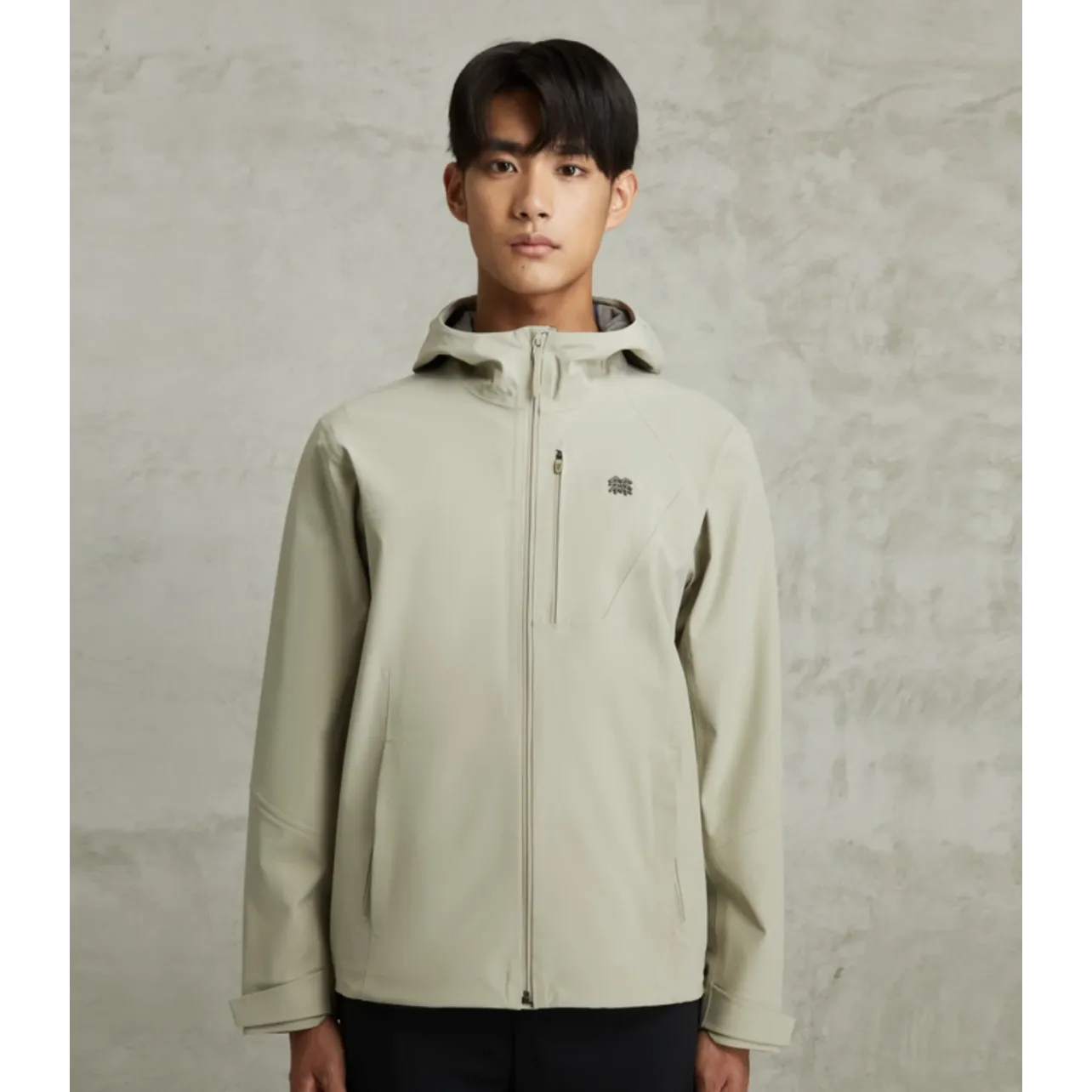 Kolon Men's Fleece-Lined Hooded Softshell Jacket - Dark Beige