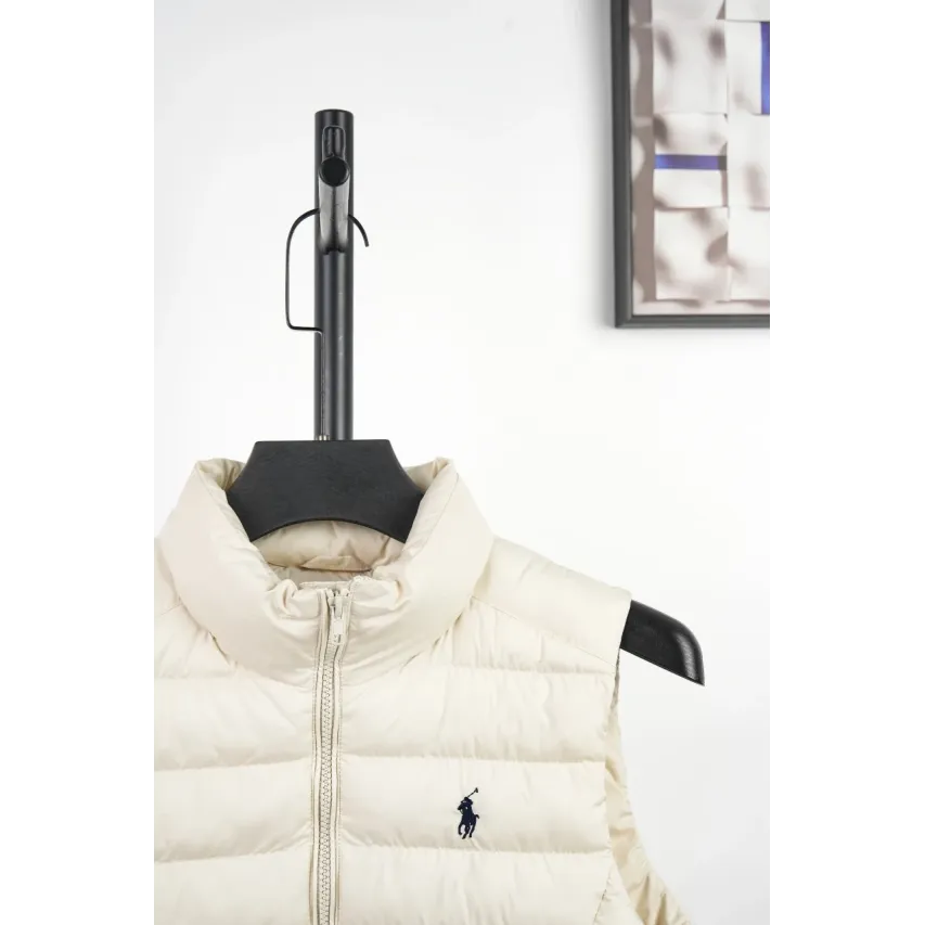 Ralph Lauren Men's Embroidered Pony Padded Vest - Off White