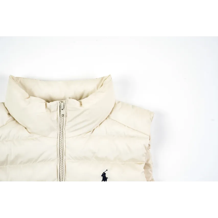 Ralph Lauren Men's Embroidered Pony Padded Vest - Off White