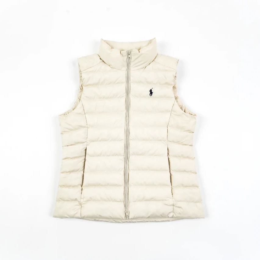 Ralph Lauren Men's Embroidered Pony Padded Vest - Off White