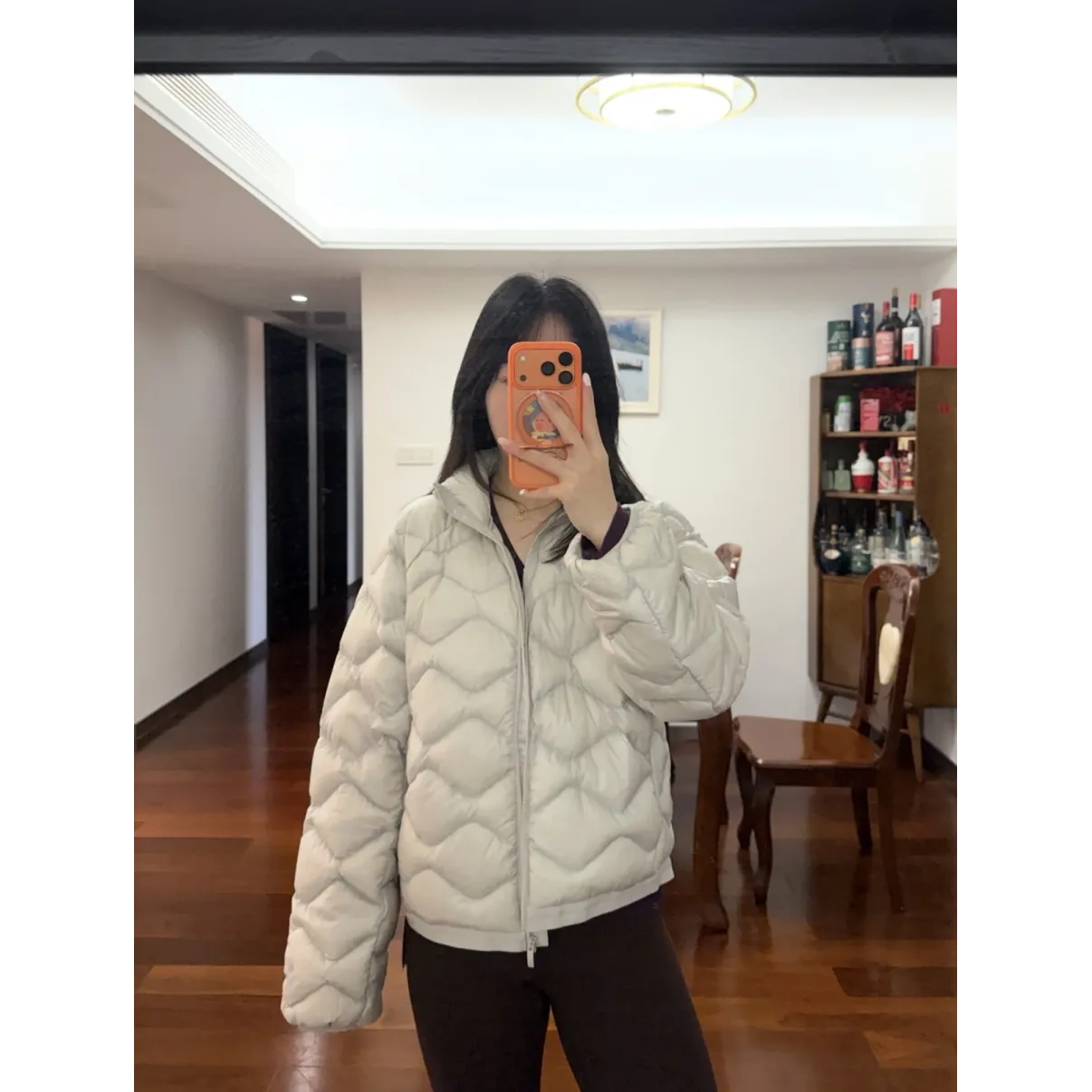 lululemon Women's Wave-Quilted Cropped Down Jacket - Dove Grey
