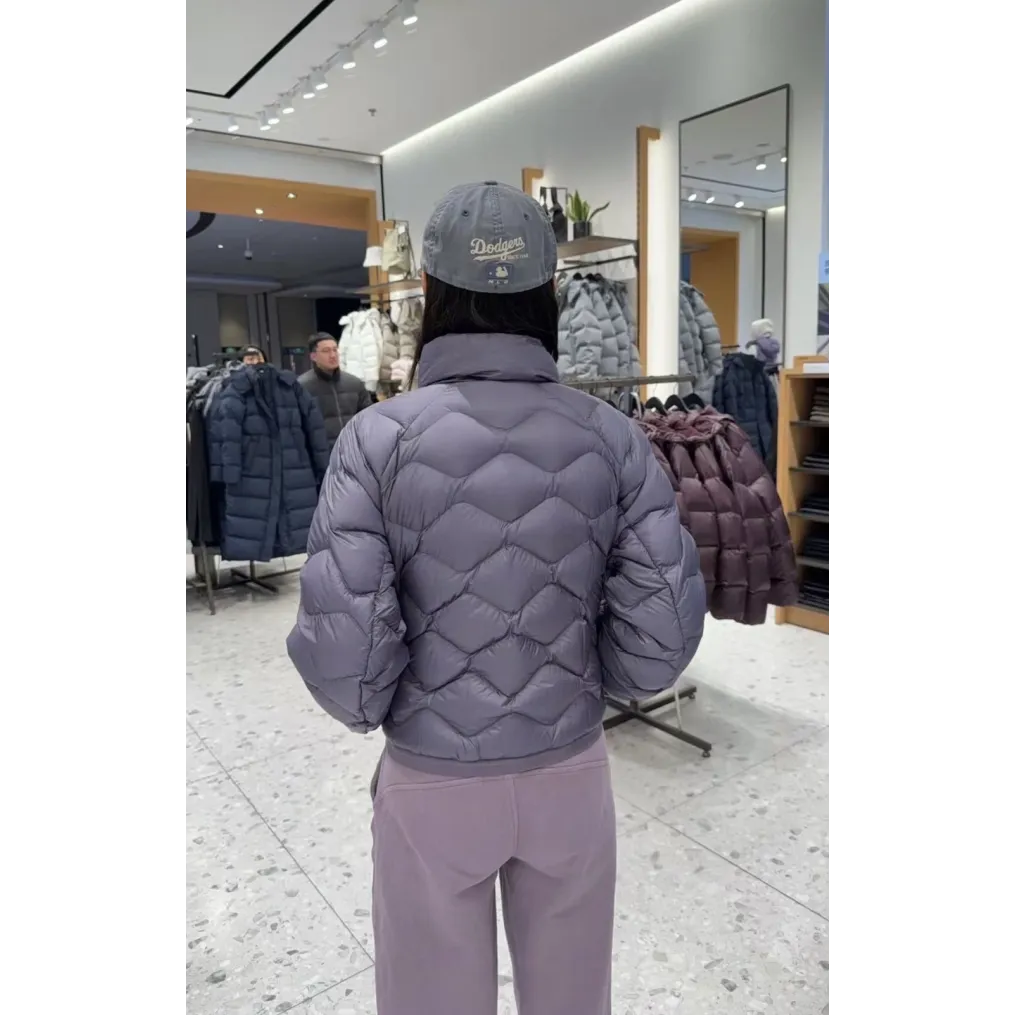 lululemon Women's Wave-Quilted Cropped Down Jacket - Grape Purple
