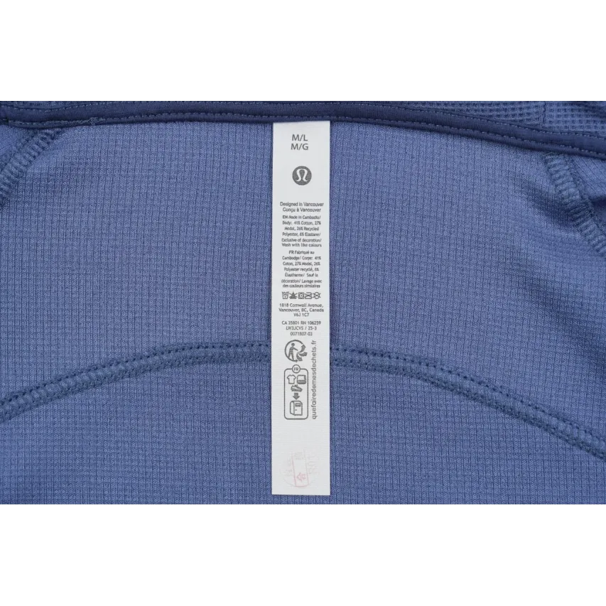 lululemon Scuba Fitted Waffle Sweatshirt - Twill Blue