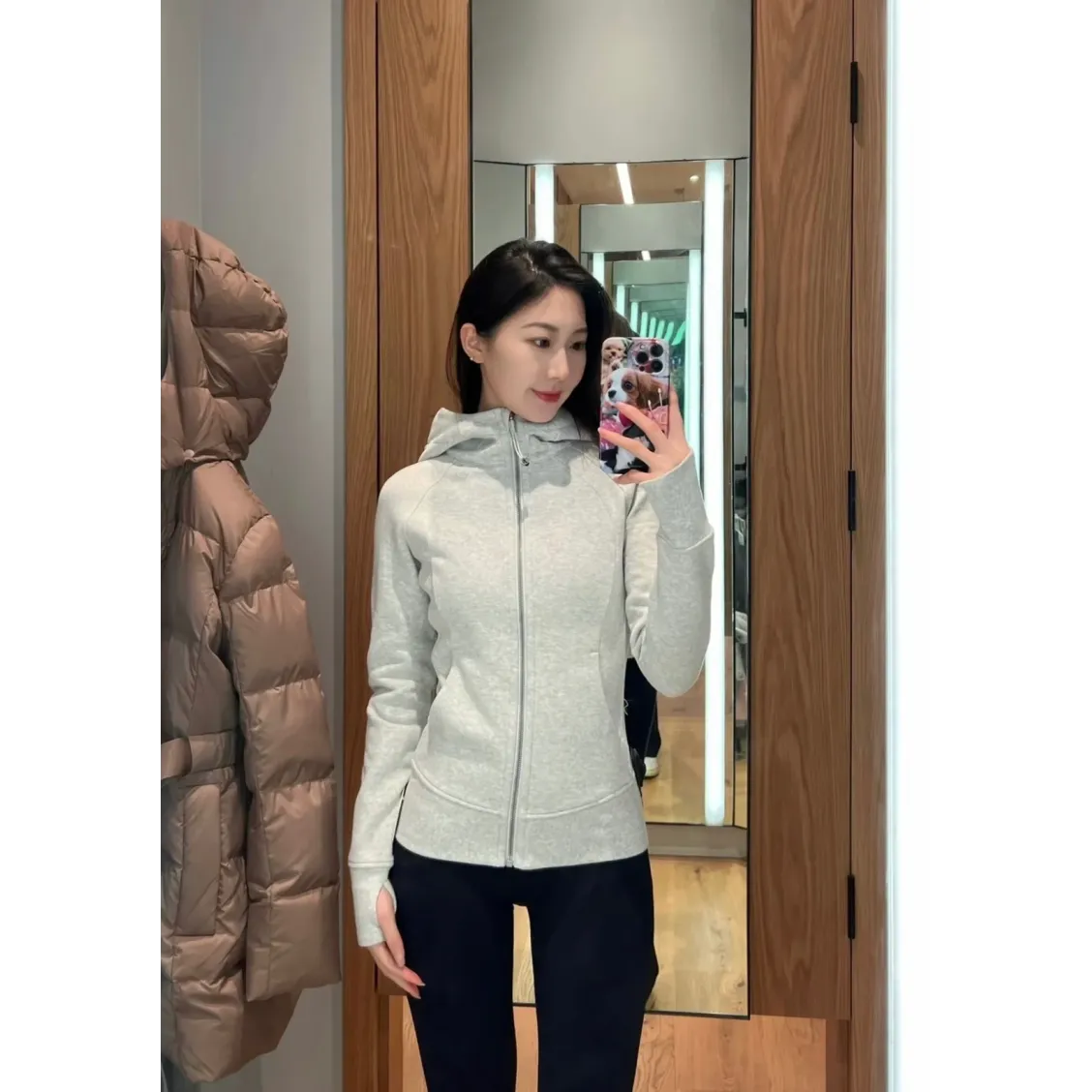 lululemon Scuba Fitted Waffle Sweatshirt - Very Light Grey
