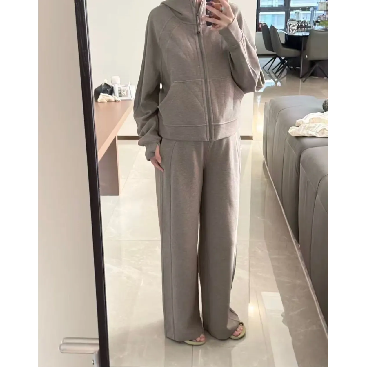 lululemon Scuba Waffle Knit Pants - Warm Taupe Grey