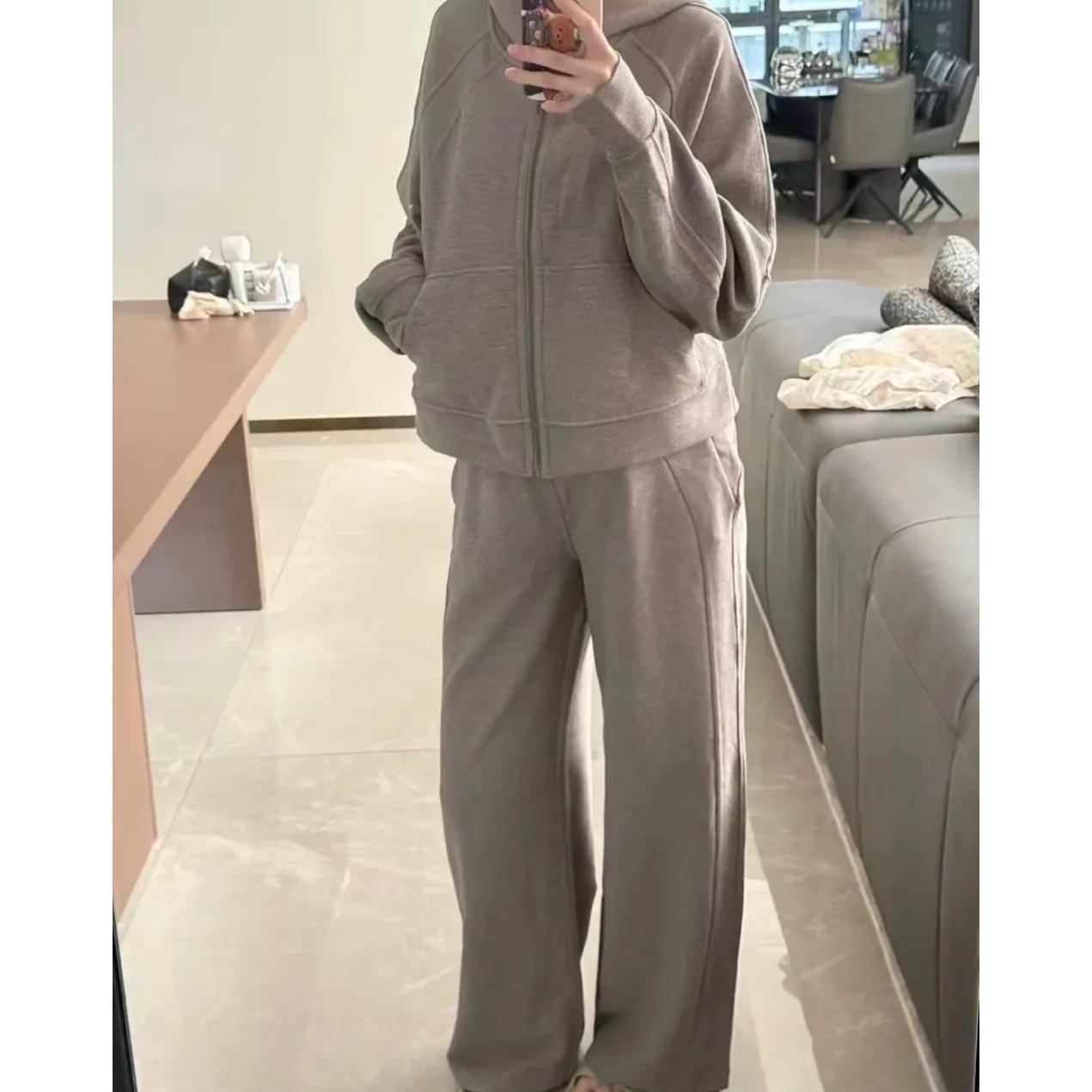 lululemon Scuba Waffle Knit Pants - Warm Taupe Grey