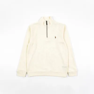 Ralph Lauren Embroidered Pony Half-Zip Sweatshirt - Off White