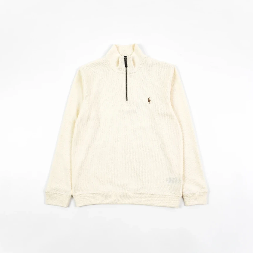 Ralph Lauren Embroidered Pony Half-Zip Sweatshirt - Off White
