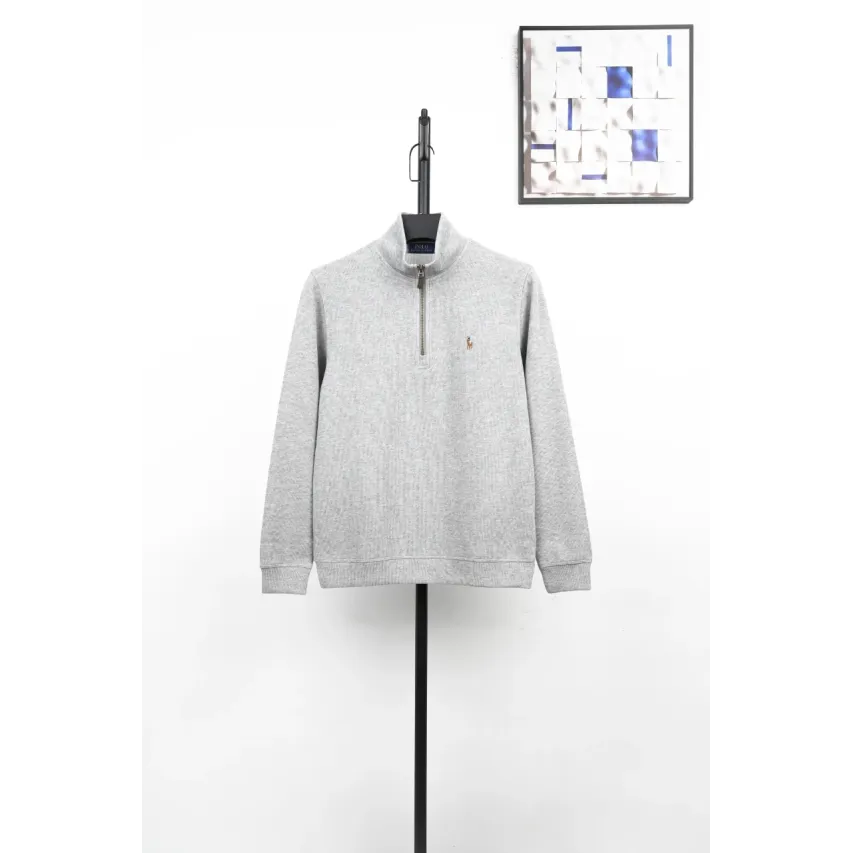 Ralph Lauren Embroidered Pony Half-Zip Sweatshirt - Grey