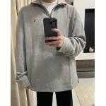 Ralph Lauren Embroidered Pony Half-Zip Sweatshirt - Grey